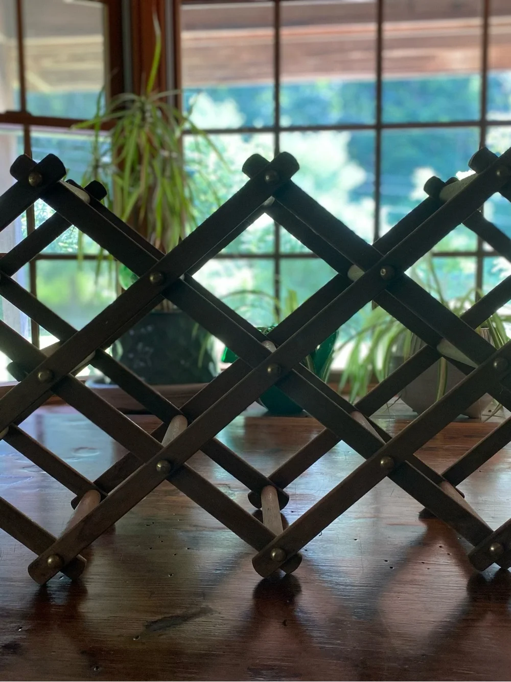 Vintage Expandable Wooden Wine Rack